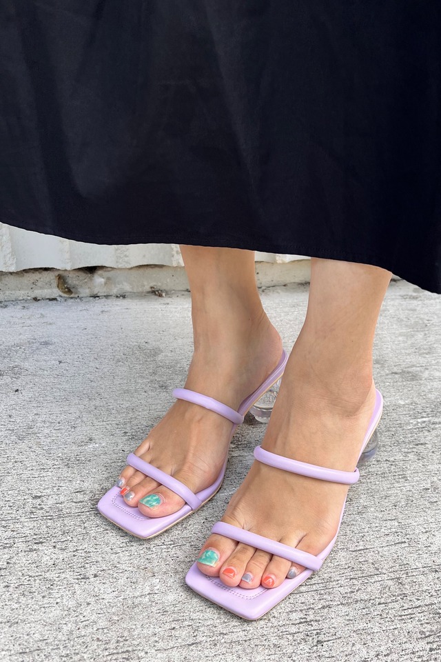 Macaron teardrop heel sandals　PURPLE