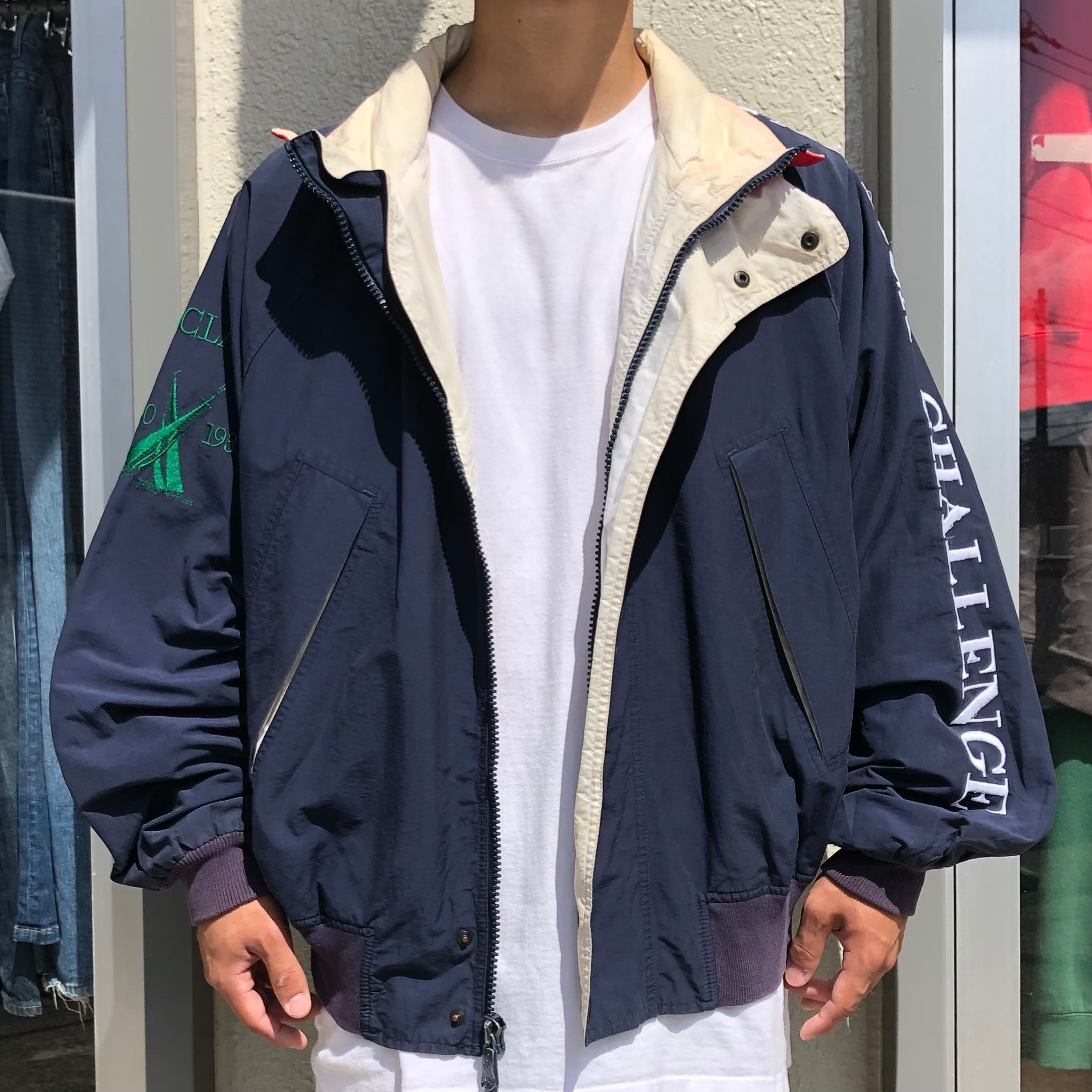 NAUTICA ノーティカ  ネイビー　メンズジャンパーS size　袖ロゴ有り