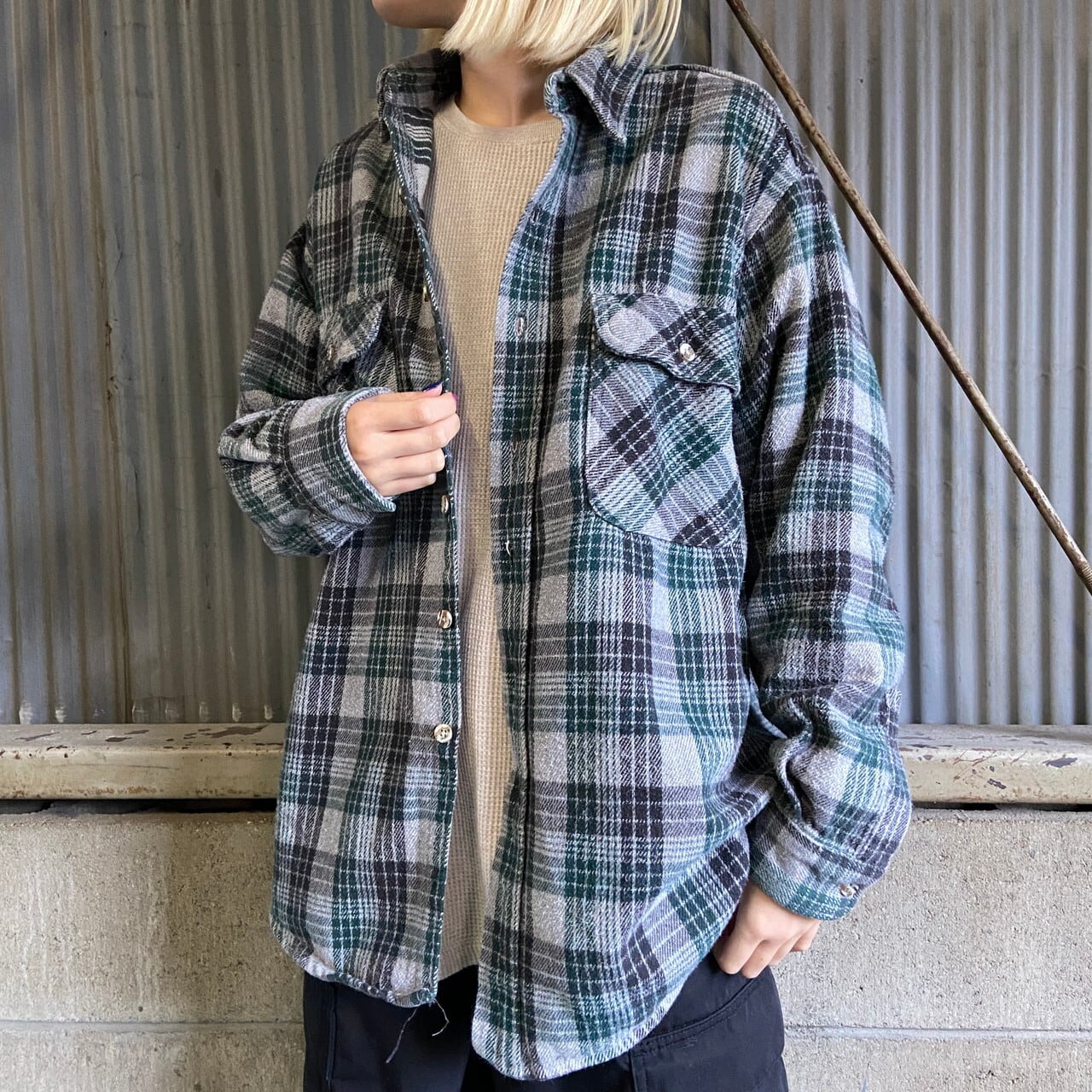 90年代 FIVE BROTHER ファイブブラザー チェック柄 長袖 ヘビー 