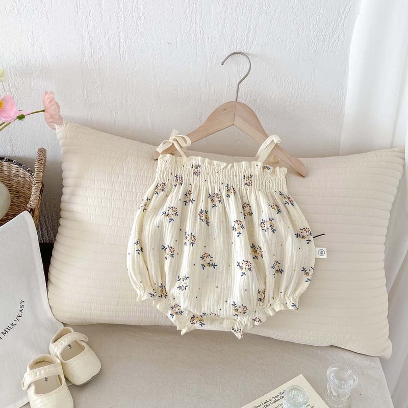 【BABY&KID】夏新作 花柄ロンパース サロペット セットアップ