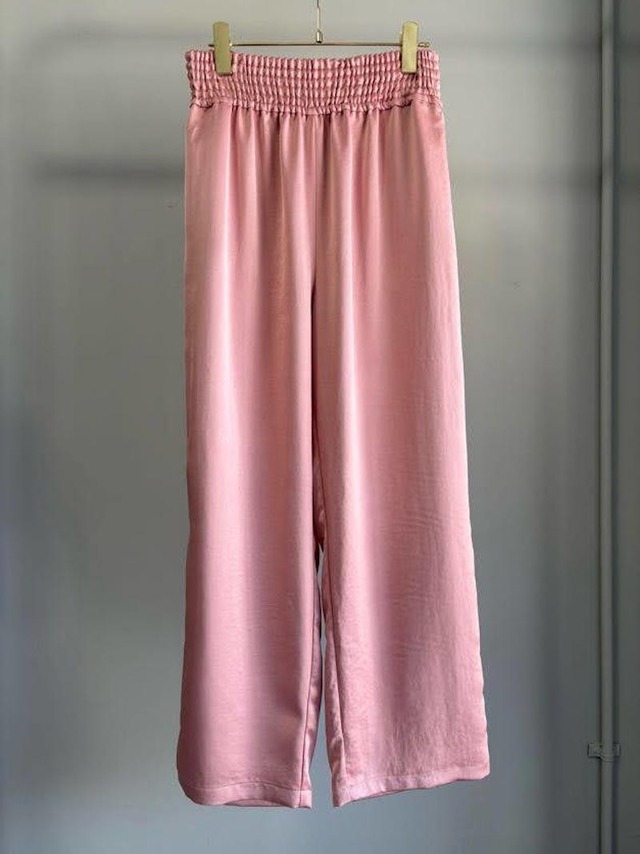 【8月入荷次第お届けのご予約】525.MARGAUX VINTAGE / マルゴー　ウエストゴムサテンパンツ(ライトベージュ/ピンク/ブラック)　MG PT-26098-A