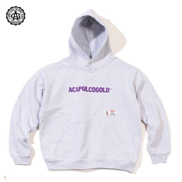 ACAPULCO GOLD : LINEAR SIGNATURE SNAP HOODED SWEATSHIRT