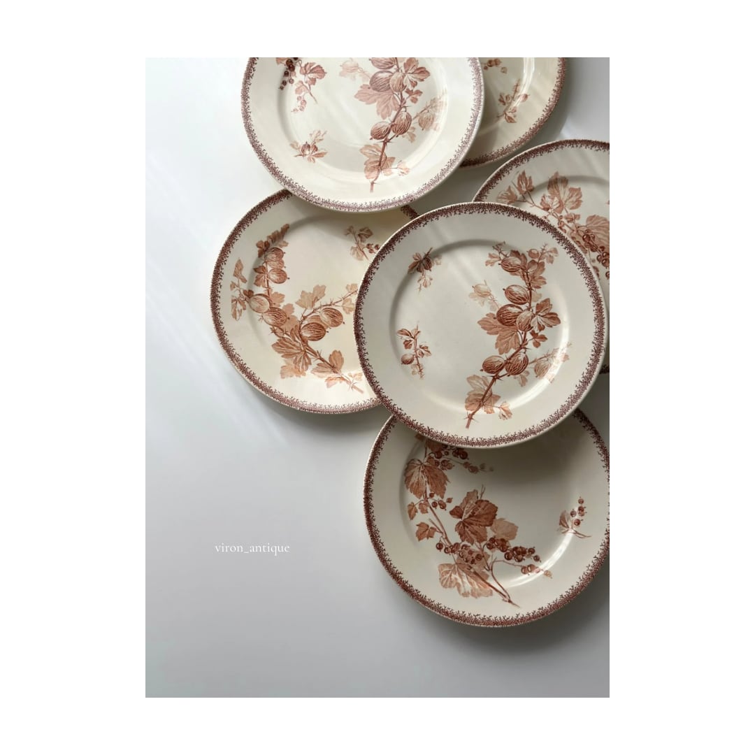 美品 フランス アンティーク サルグミンヌ スグリの平皿プレート