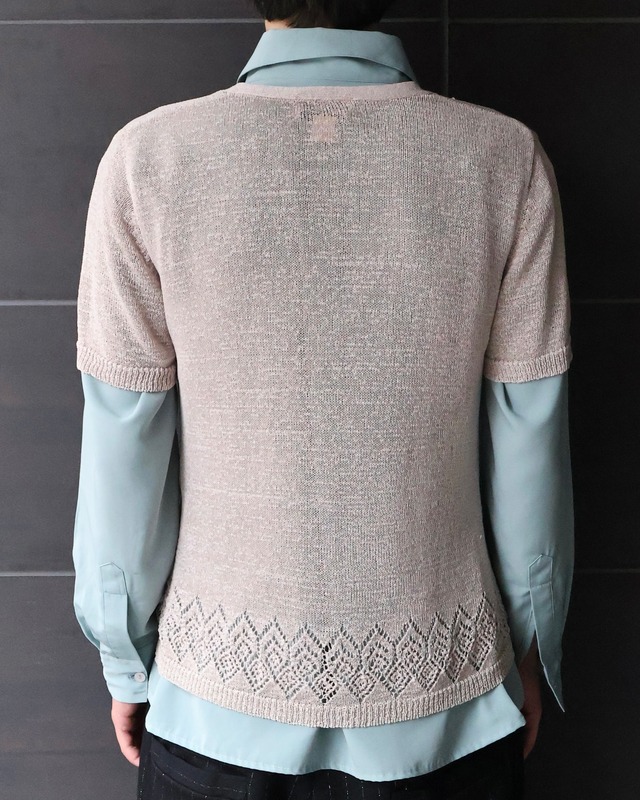 coloring sheer half sleeve cardigan