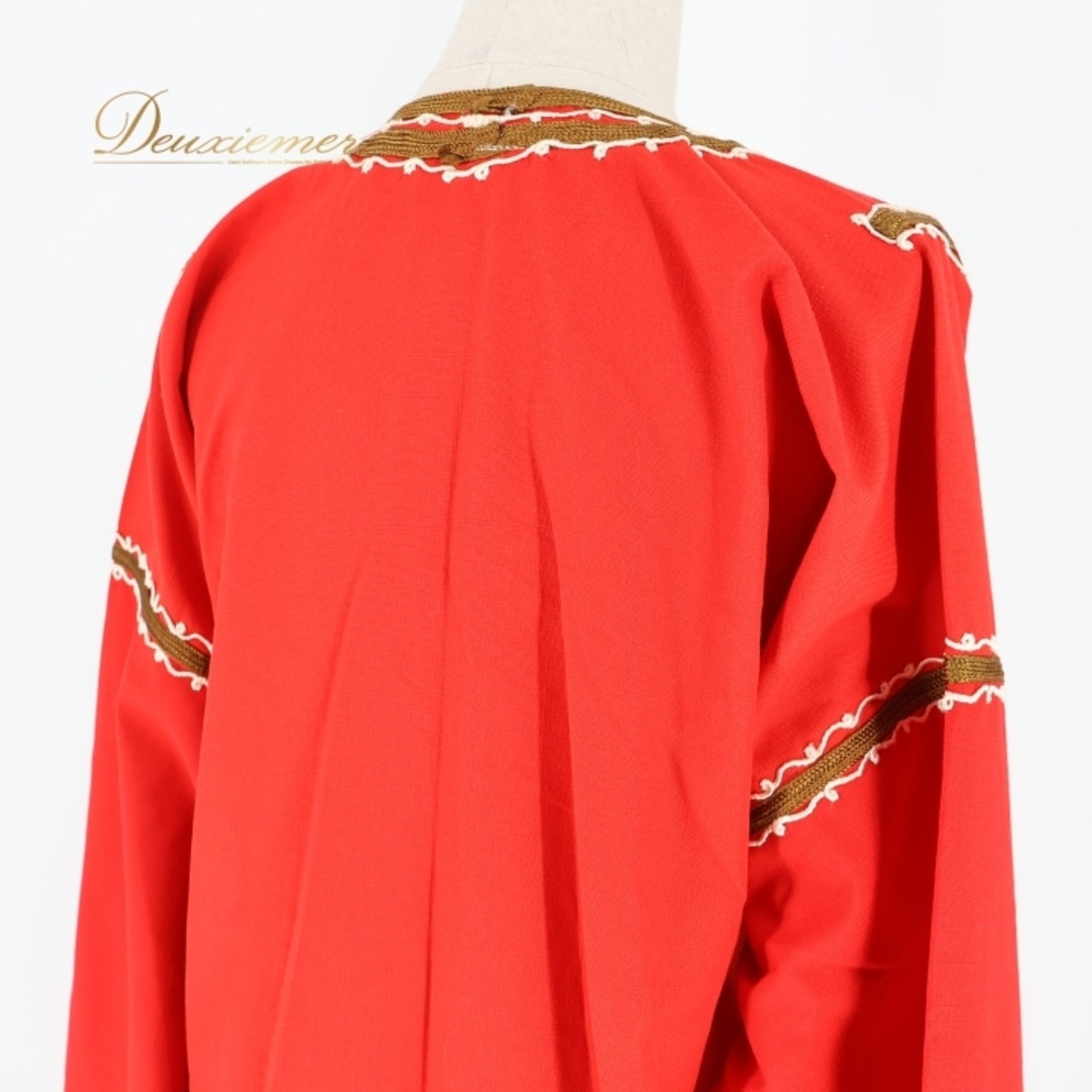 ベリーダンス 衣装 ワンピース ドレス レッド系 刺繍 赤 茶 白 羽織り 長袖 ロング スリット ガラベーヤ ハリージ 民族舞踏 ダンス衣装 練習 レッスン イベント ステージ ブラウン系 ホワイト系