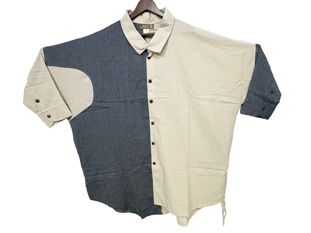 ストール付きバイカラーシャツ/グレー  NP-25SS-EEH12