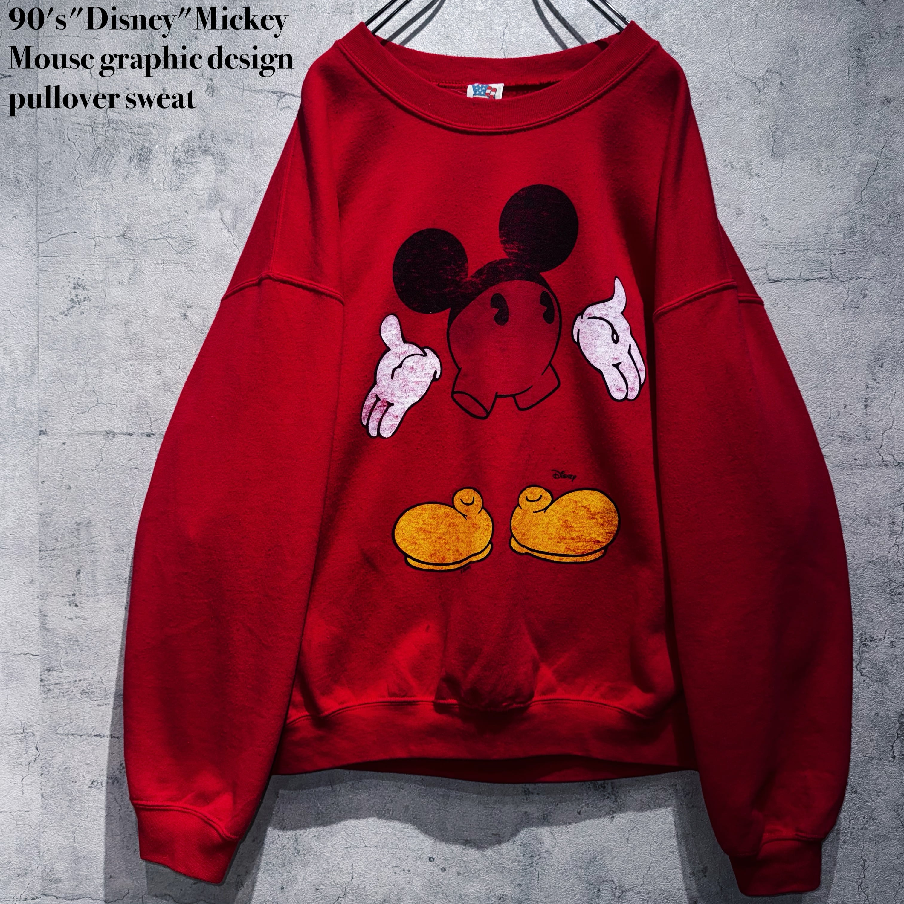 90's"Disney"Mickey Mouse graphic design pullover sweat