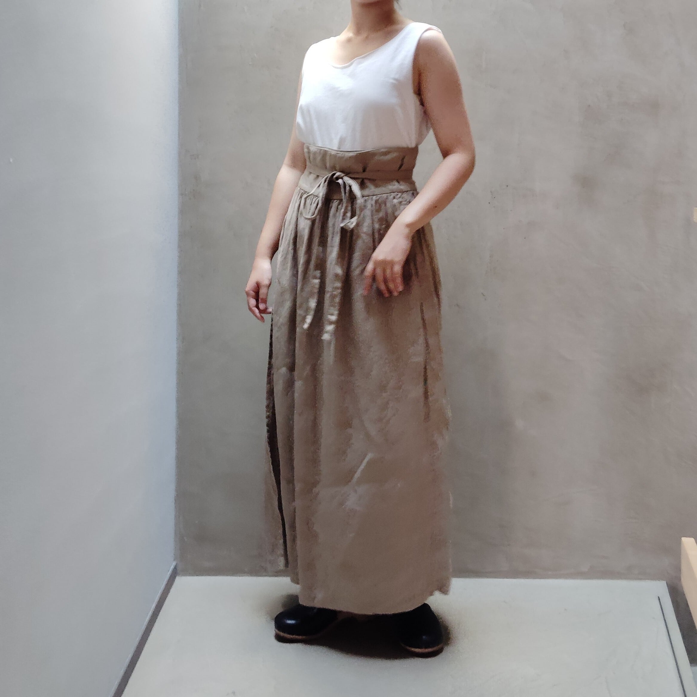 MITTAN SK-05C やわらか大麻巻きスカート (草木染)胡桃