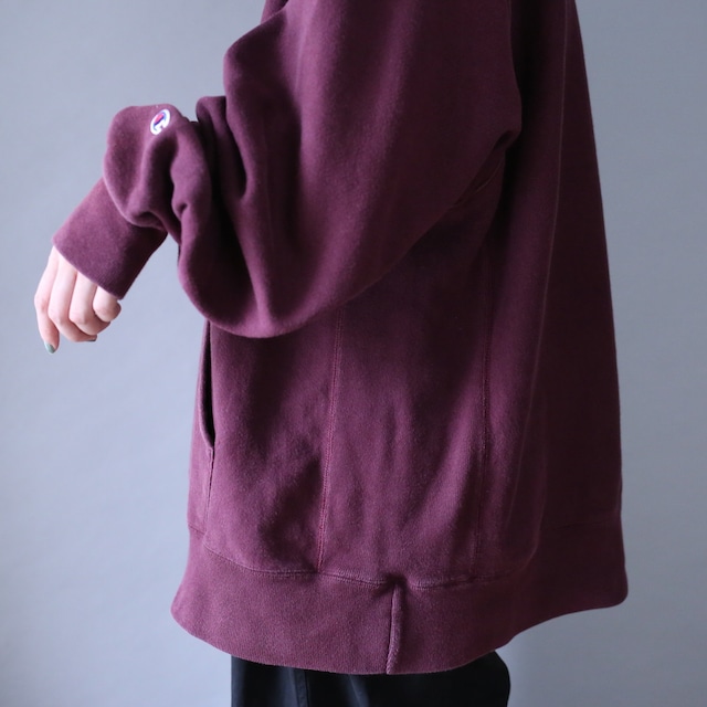 "Champion" bordeaux color over silhouette reverse wave sweat parka