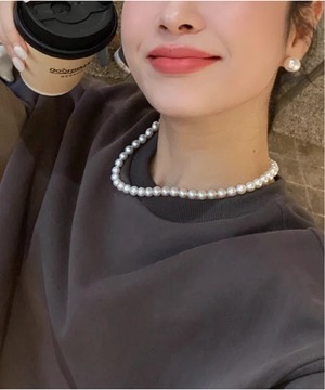 8mmパール◆ネックレス【e-70213】