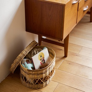 Oval basket with washable lid (Msize)