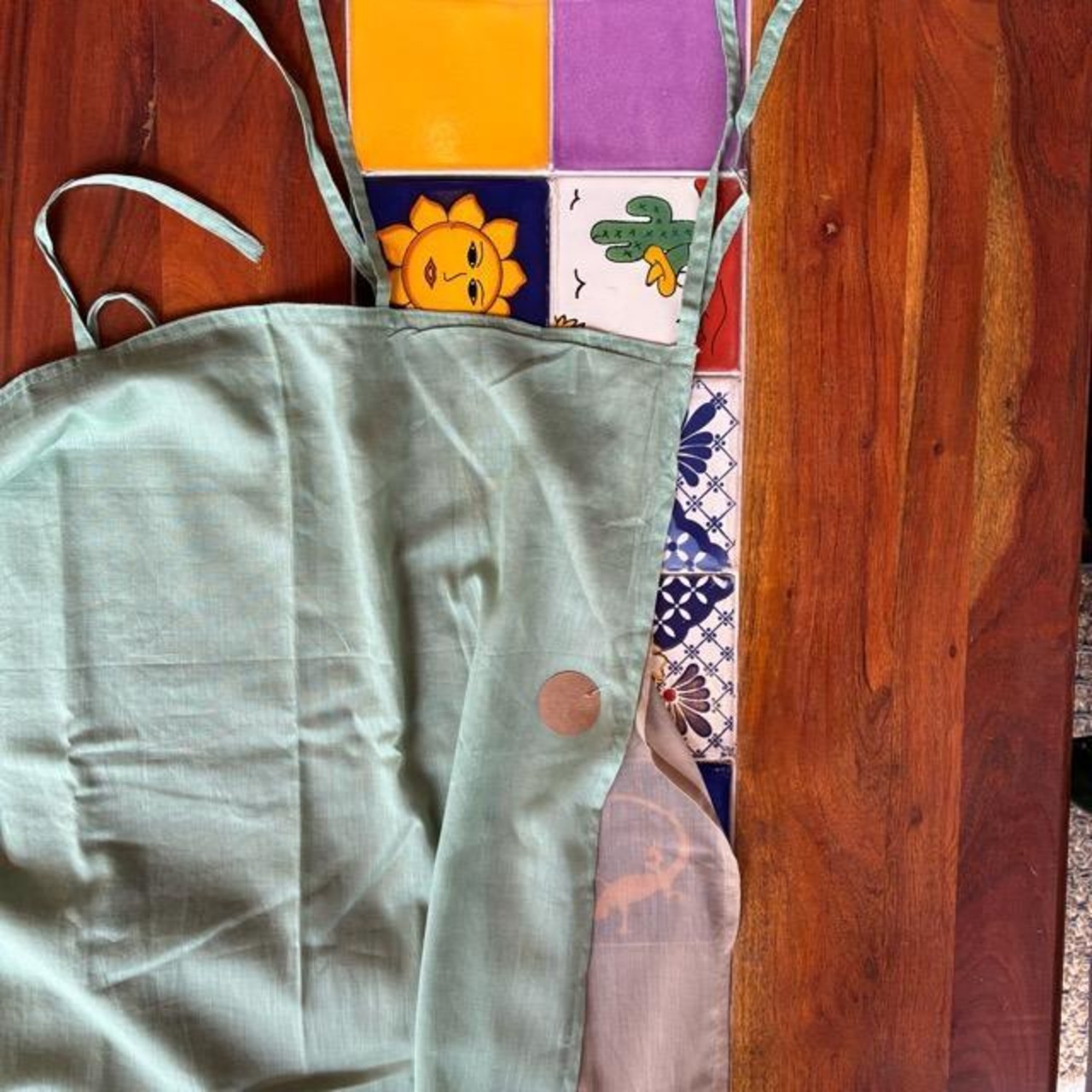 India Cotton voile double curtains Turquoise100×130cm　インド　コットンボイルダブルカーテン　ターコイズ　腰高窓カーテン　レースカーテン　ブルー