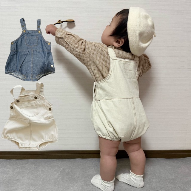 [66-100cm] デニムサロペット