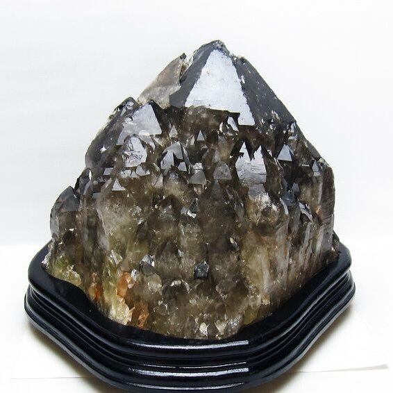 14Kg モリオン 黒水晶 原石 エレスチャル 台座付属 一点物 191-559