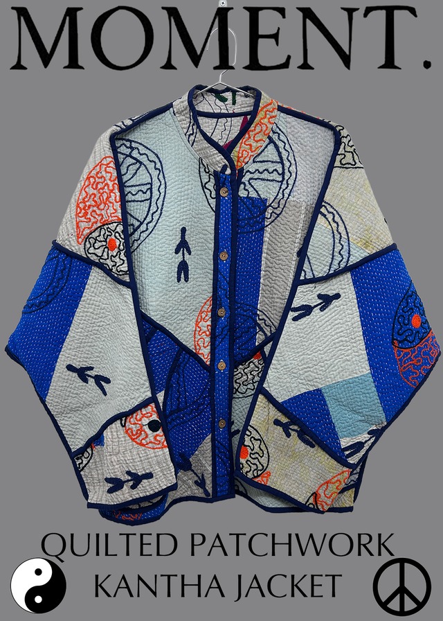 PEACE&YIN-YANG QUILTED PATCHWORK KANTHA JACKET_001