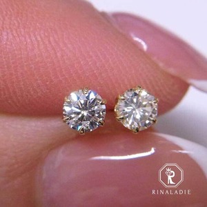 大特価★K18YG天然ダイヤモンド★テリツヤ◎のスタッドピアス婚約指輪クラス