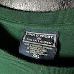 90s USA製 POLO SPORT RALPH LAUREN ロンT 緑 袖プリント ポロスポーツ