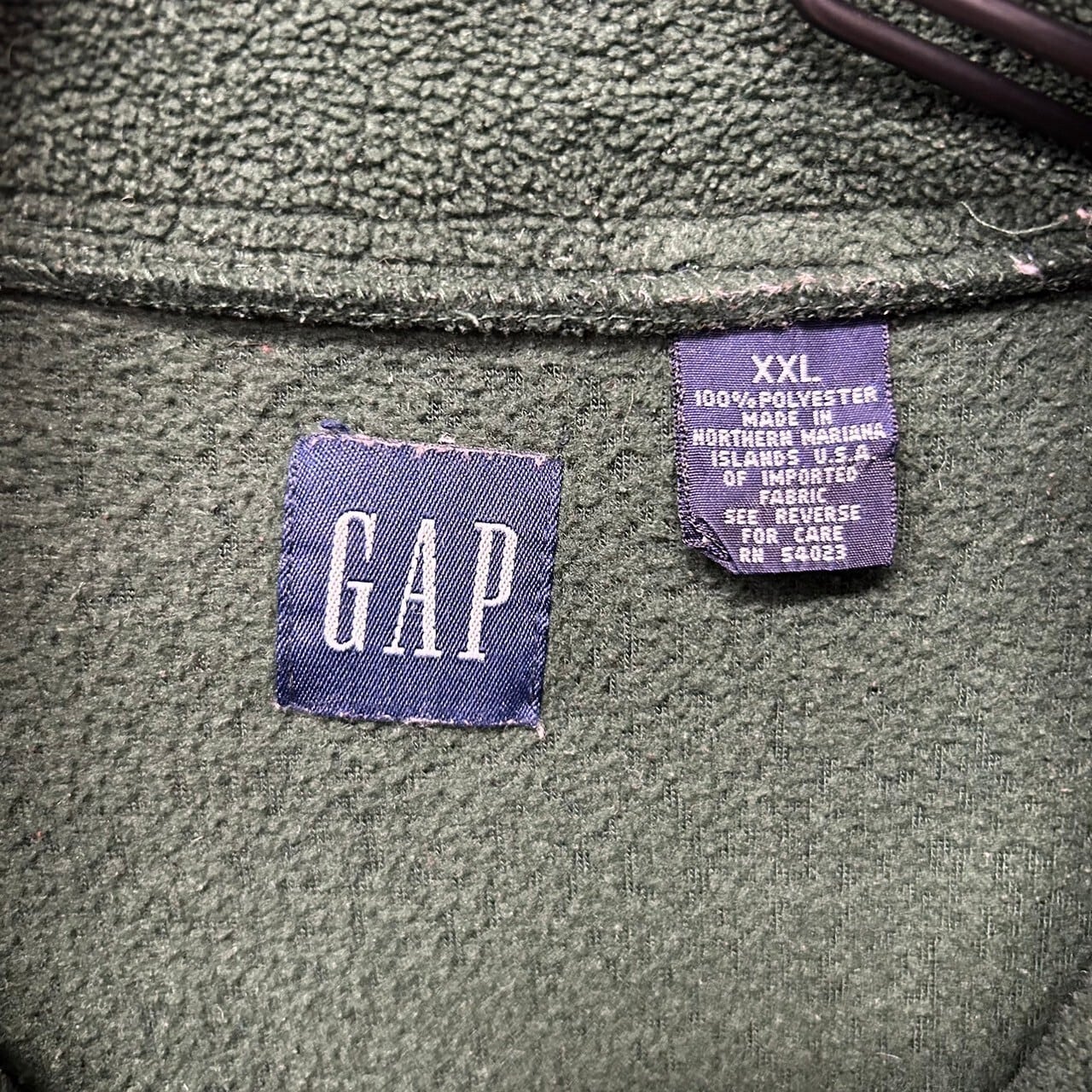 90s OLD GAP フリース ジャケット ハーフジップ ロゴ 刺繍 2XL 古着