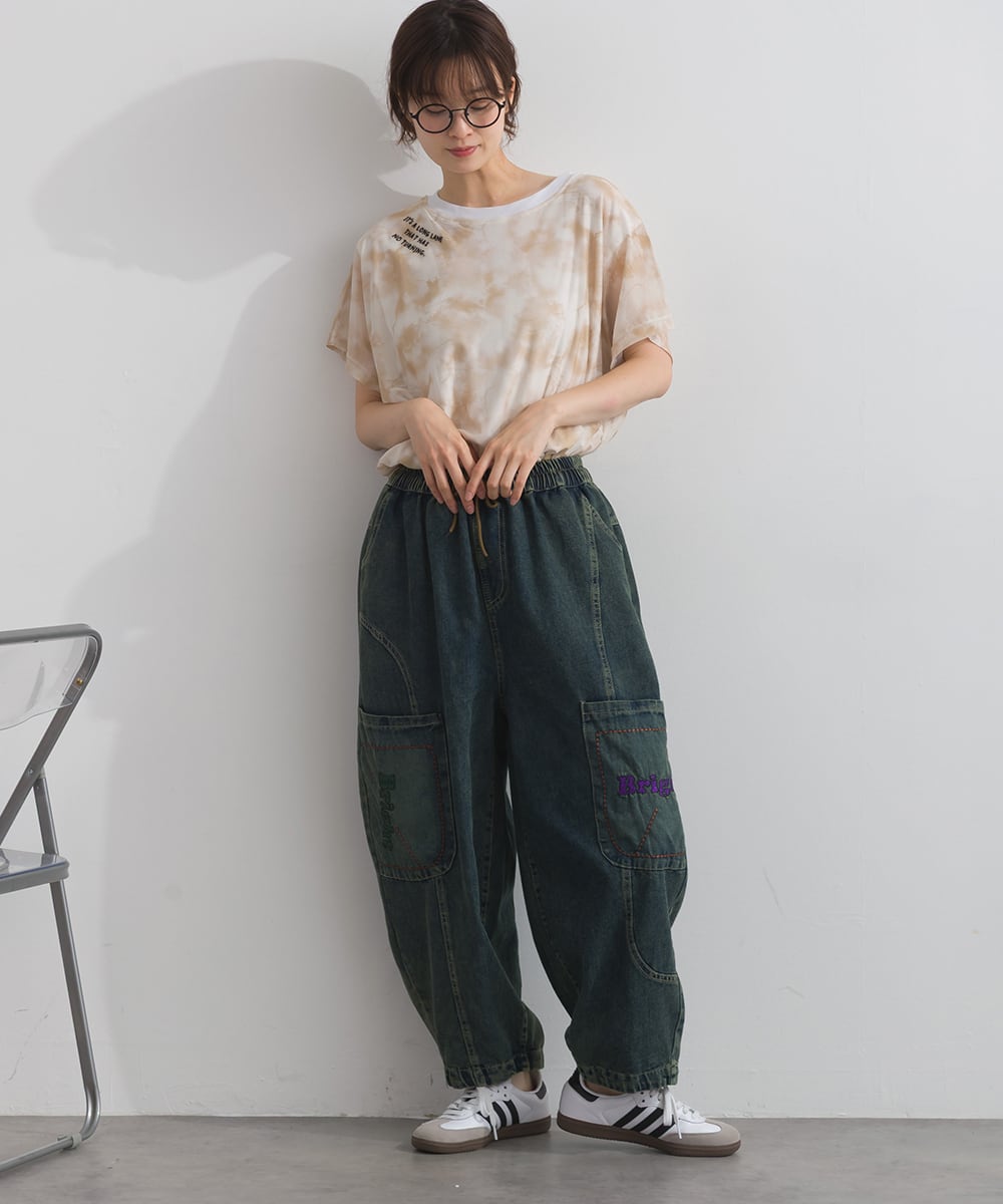 D262154 ポケット刺繍デニムパンツ / Pocket Embroidered Denim Pants