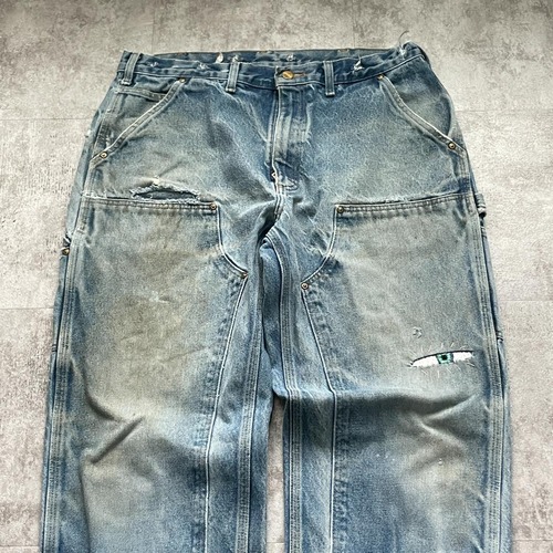 メキシコ製 デニム ダブルニー Carhartt B07 DNM 36×32 詳細写真3