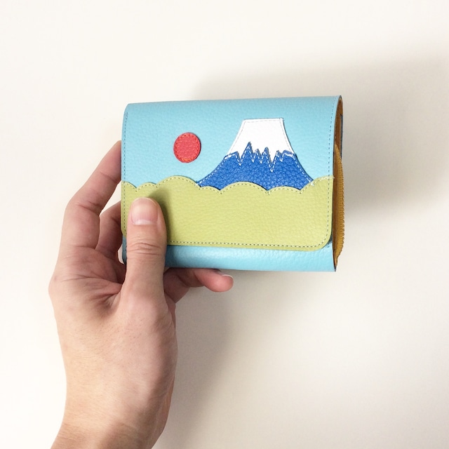 パーツごとに色が選べる　２つ折り富士山財布