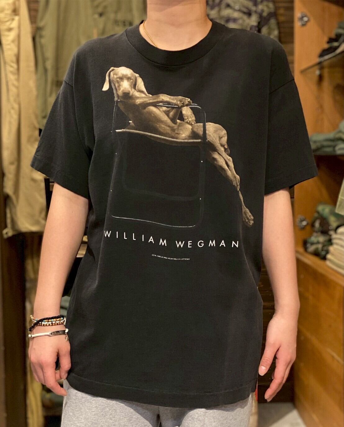 ウィリアム・ウェグマン Tシャツ 1994年 シングルステッチ メンズMサイズ GF15 94年 Tシャツ ビンテージ ウィリアム ウェグマン 犬 | ビンテージ