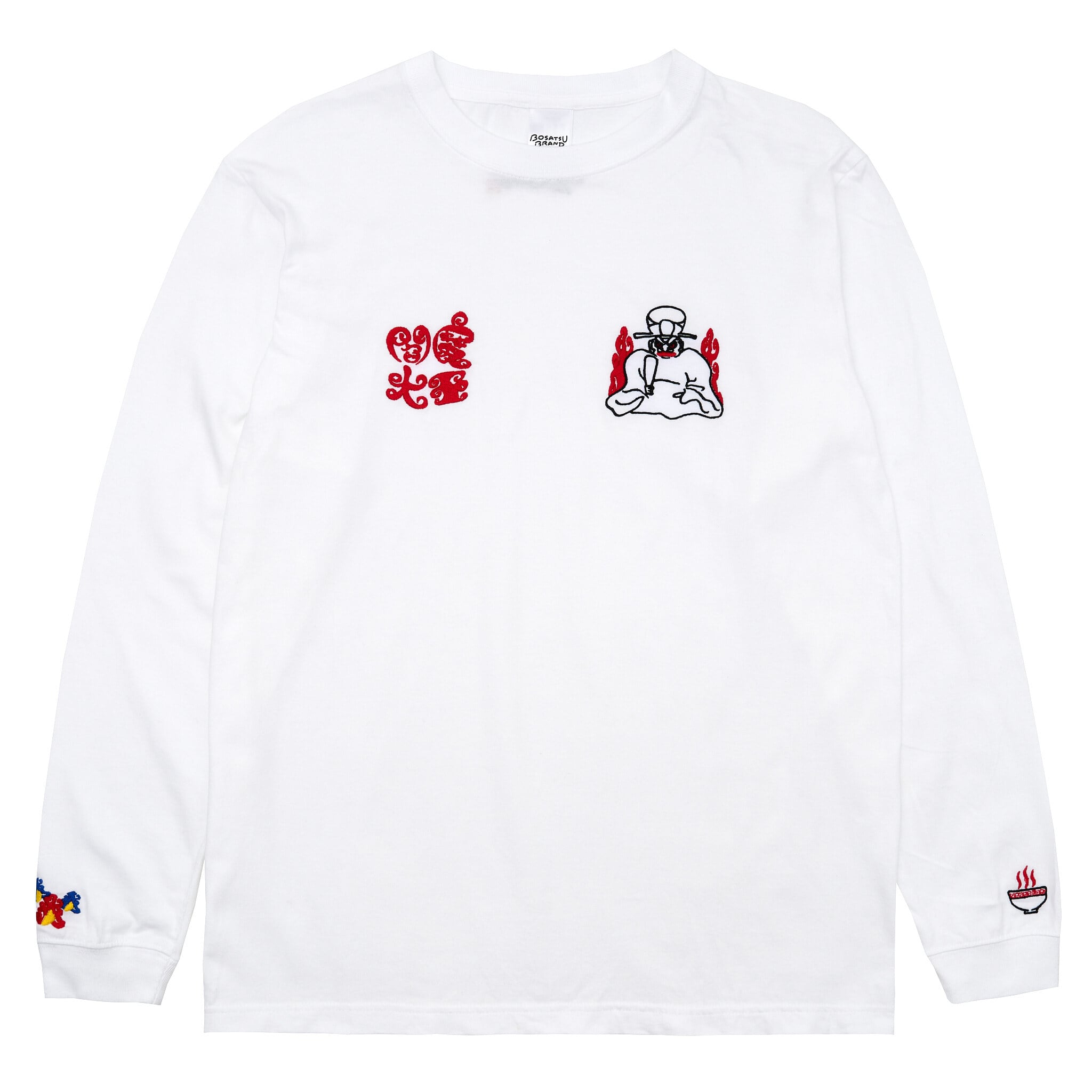 ®︎im様  ロゴTシャツ オプティックホワイト 閻魔大王 仏像 ロングスリーブ Tシャツ (刺繍) 5.6oz ホワイト