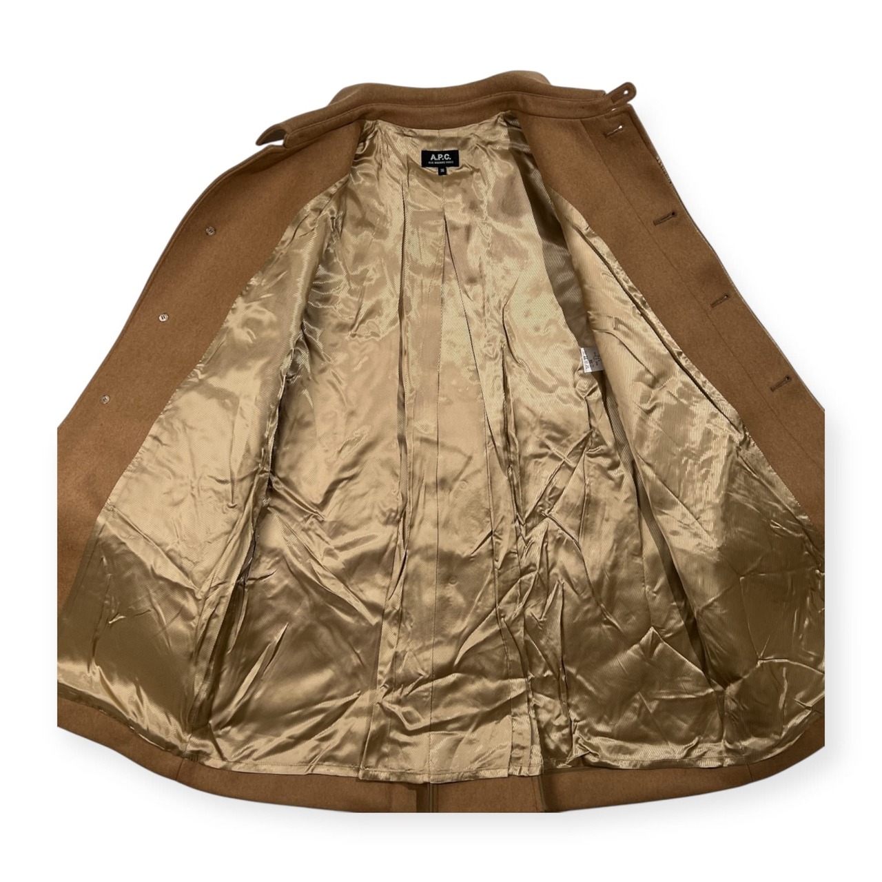 A.P.C. アーペーセー メルトンウール ステンカラー コート サイズ 36 /キャメル/比翼