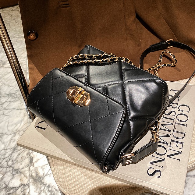 チェーン スタイル スクウェア メッセンジャーバッグ 手作りハンドバック95026396152