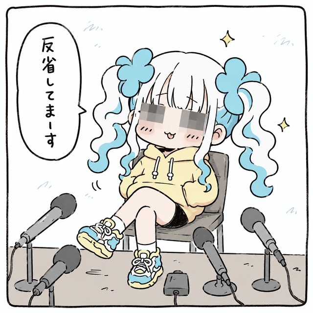 社不ちゃん　ステッカー 「反省してまーす」｜オリジナルキャラクター