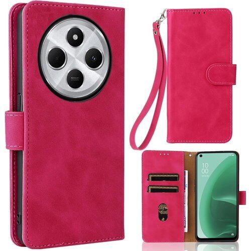 Xiaomi Redmi 14C ケース 手帳型 ストラップ 一本付 適用 シャオミ Redmi 14C ケース Redmi14C 手帳型 レッドミ 14C スマホケース レッドミ14C 手帳 XiaomiRedmi14C ケース case Heofuixt スタンド ストラップ付き 窓口式 カード入れ マグネット 手帳ケース カードケース つや消し 落ち着いた色 ローズレッド 3545