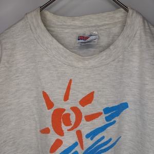 ヘインズ　ビーフィーTシャツ　半袖　両面プリント　オーバーサイズ　グレー　XL