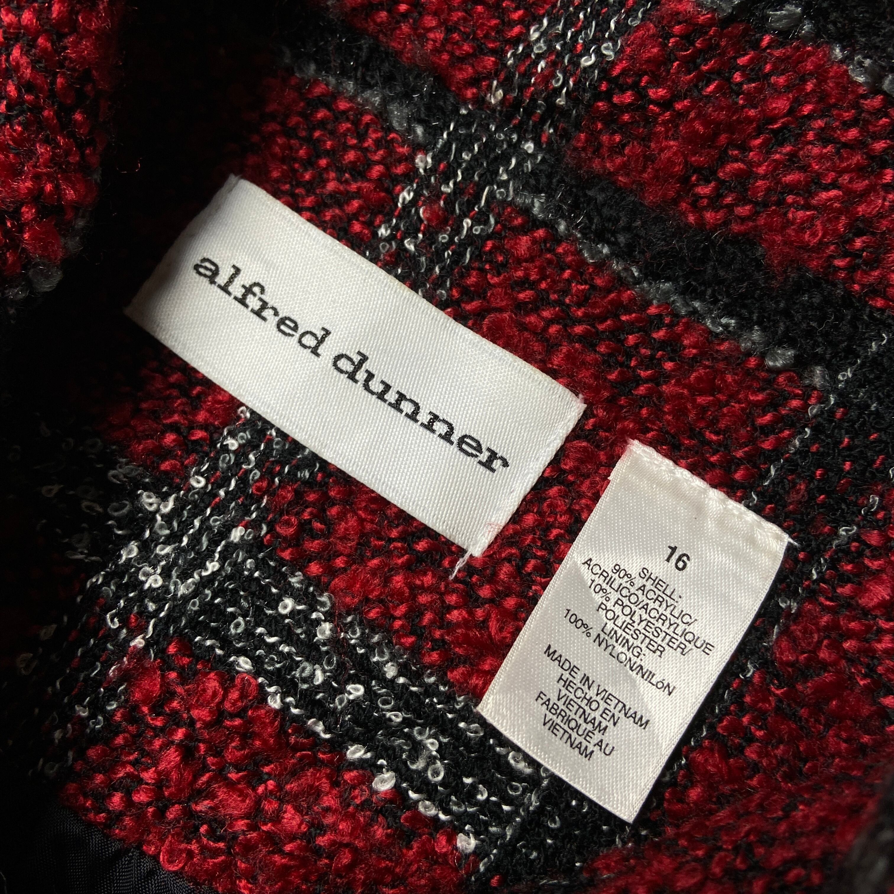 alfred dunner デザインジャケット アクリル チェック柄 alfred dunner デザインジャケット アクリル チェック柄