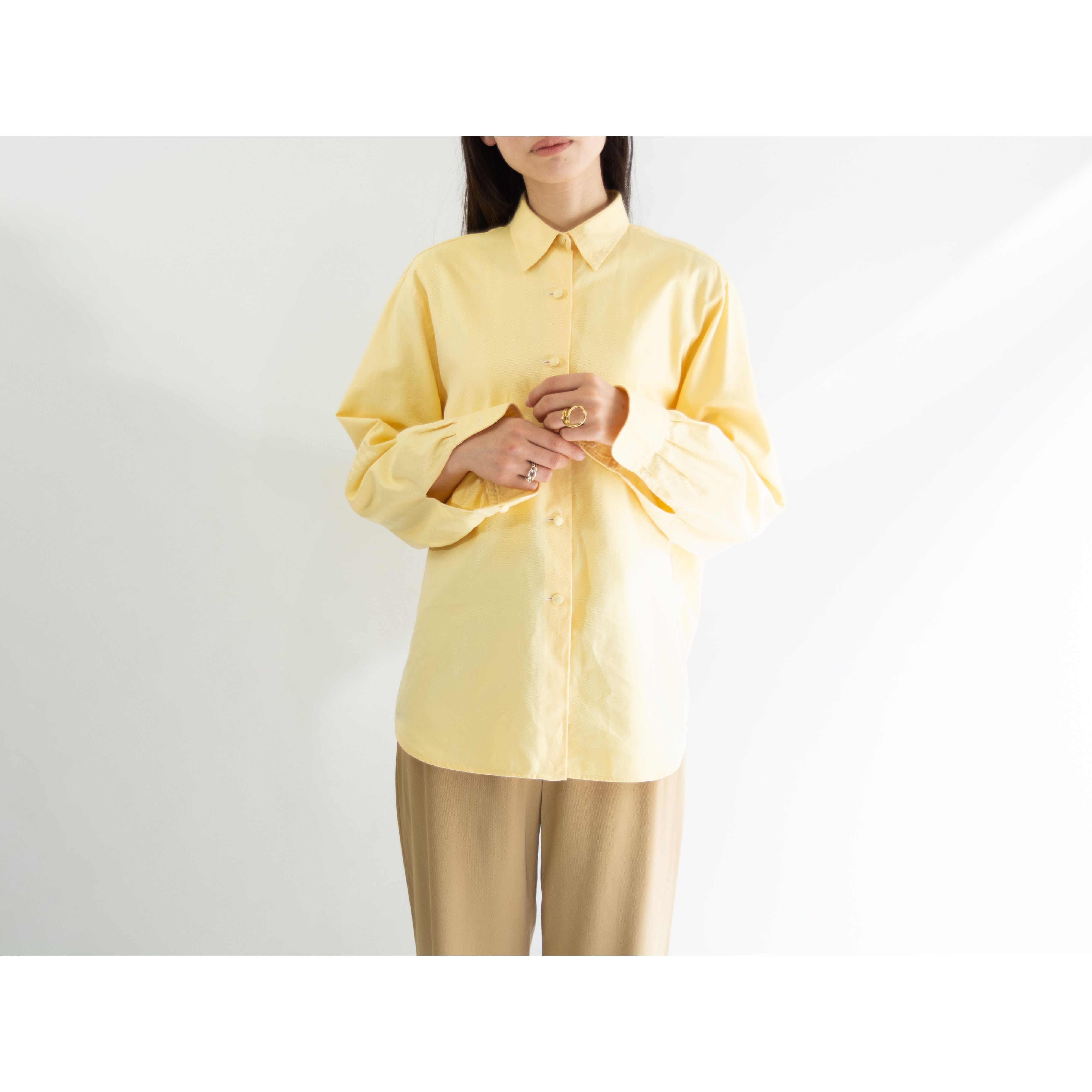 【Alain Figaret】100% Cotton Blouse（アランフィガレ コットンブラウス 長袖シャツ）