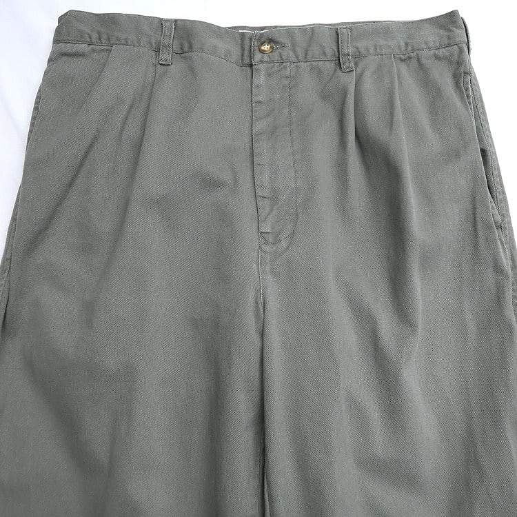 古着 Poore simon's チノパンツ ツータック オリーブ 表記：W34L30