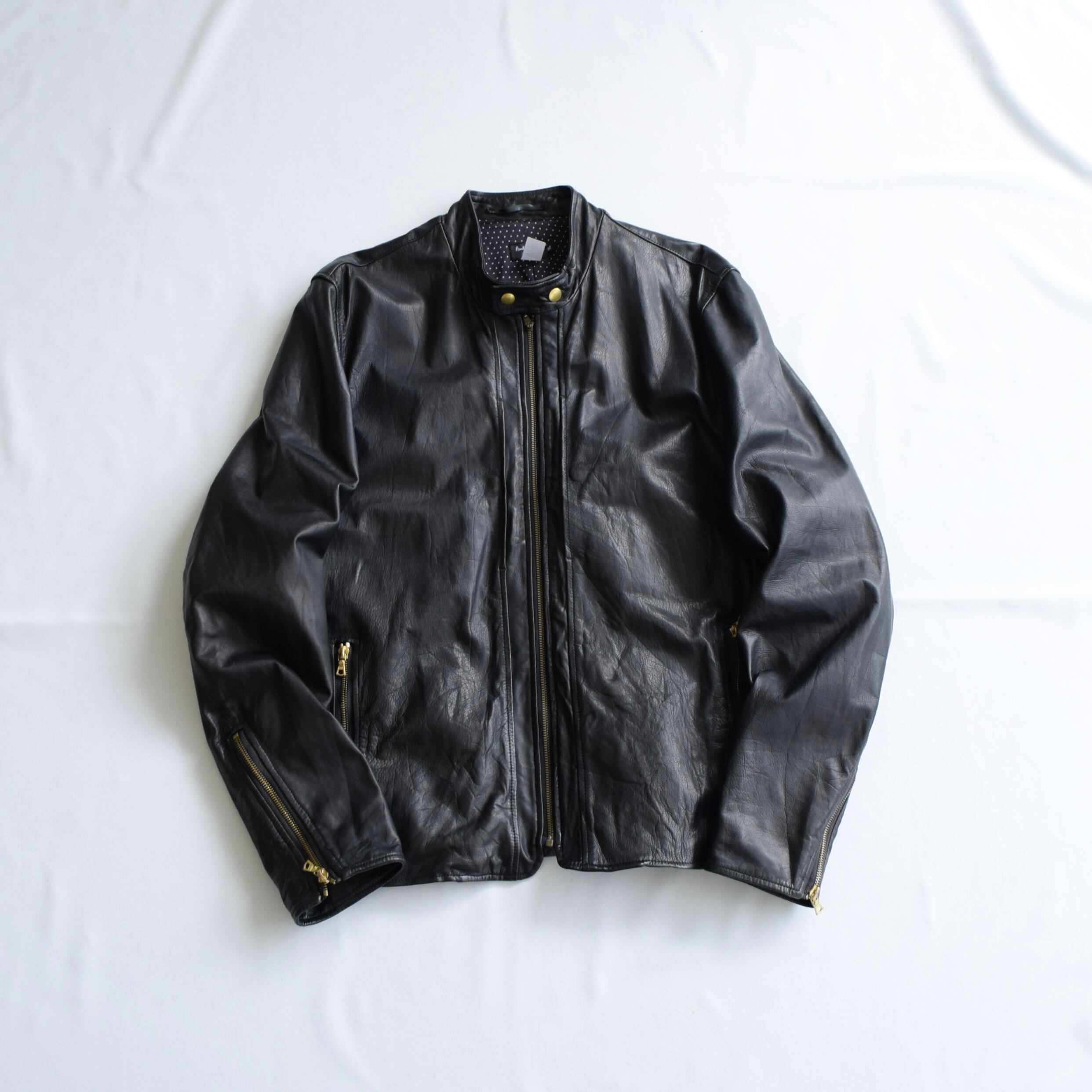 Poul Smith レザージャケット メンズ XL ブラック ポールスミス 革