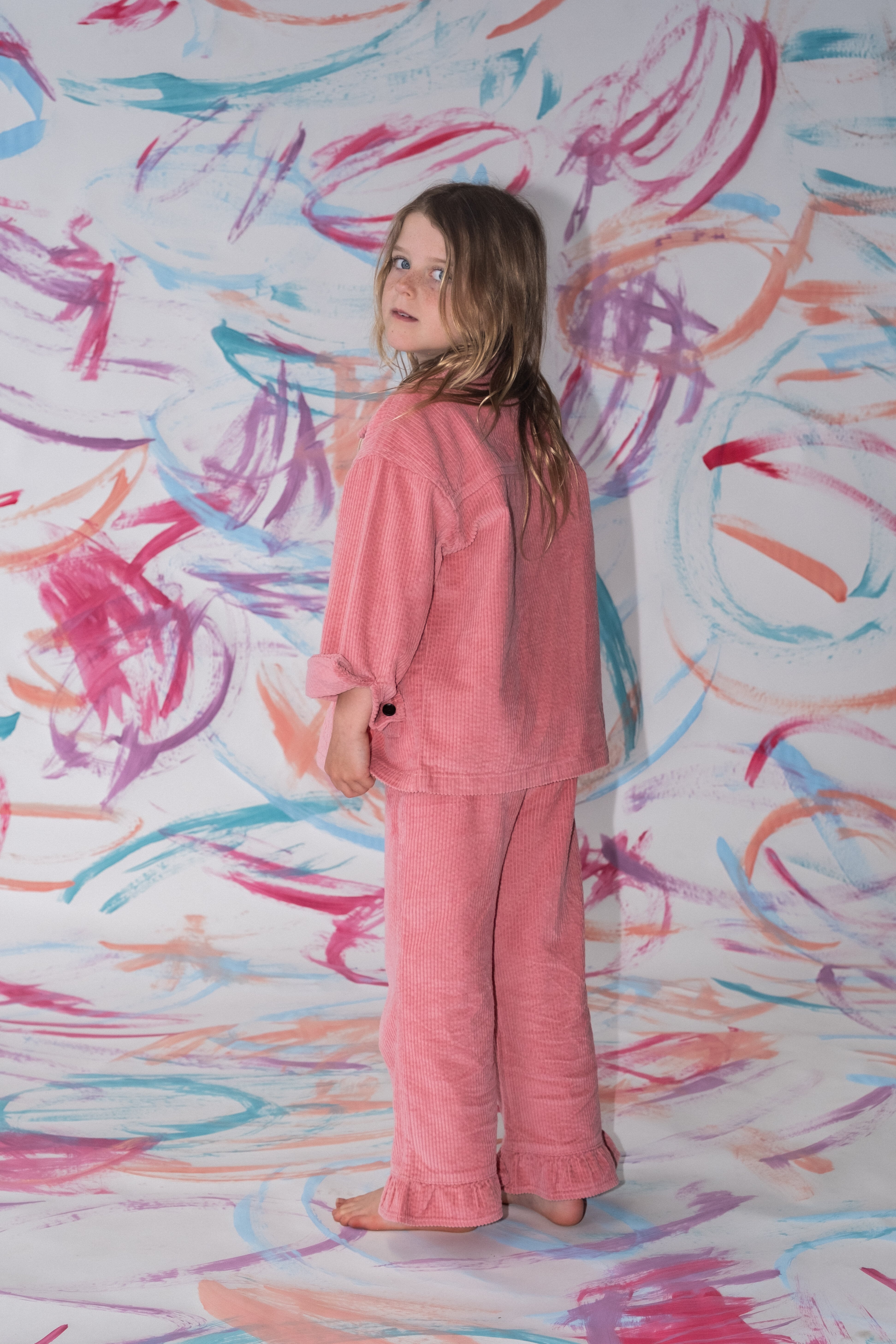 【即納/送料無料】Grown /Organic Cord Frill Pant - Sorbet