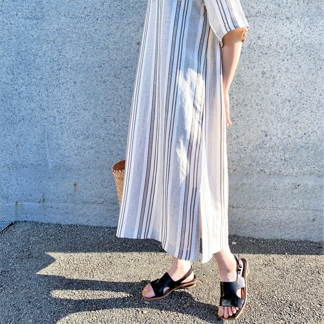 ステファン マルチストライプリネンワンピース Avant International