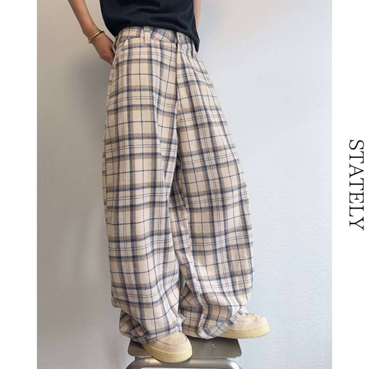 Vintage Plaid ワイドパンツ_B147・画像3
