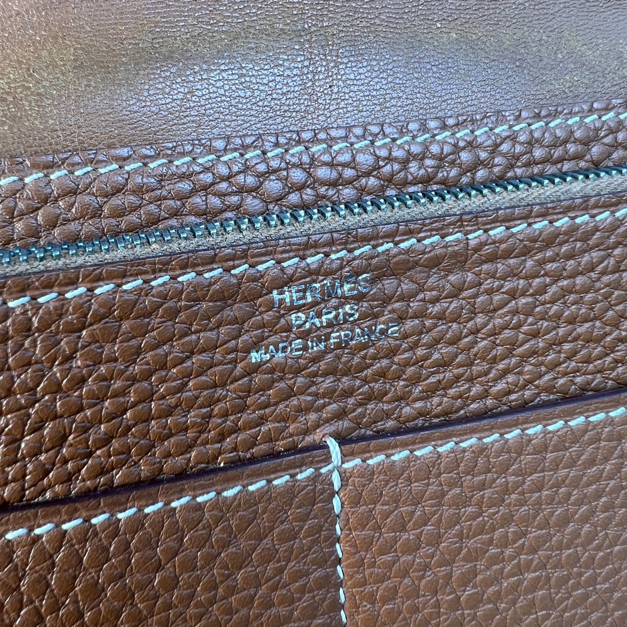 HERMES エルメス  ドゴンＧＭ ＳＶ金具  レザー 札入れ ブラウン A-9896