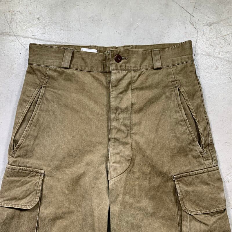 60's フランス軍 M47 カーゴパンツ 後期型 ヘリンボーン HBT カーキ
