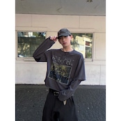 VINTAGE ストリート ヘンリーネック ロングTシャツ T2018