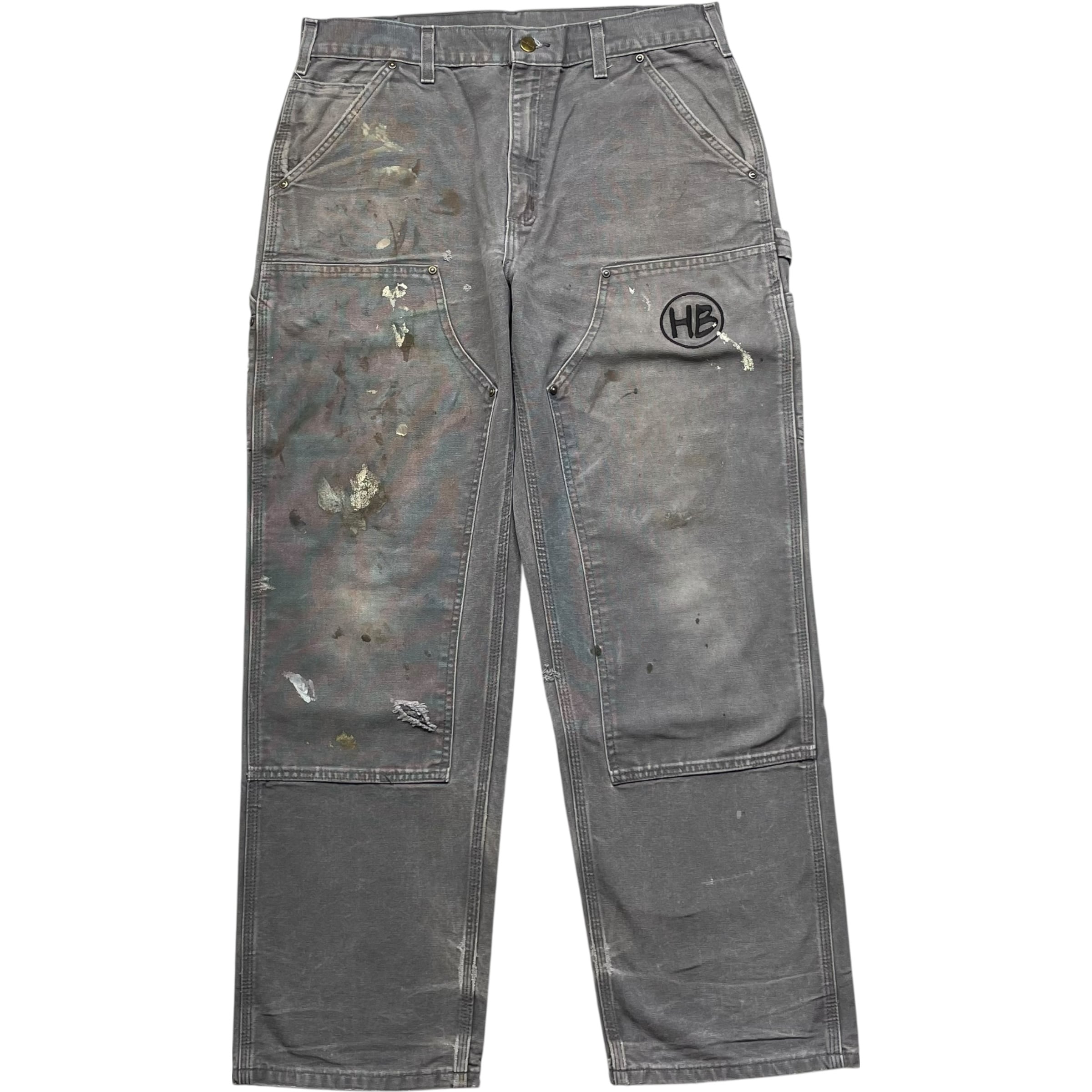《実寸 W35L31》 Carhartt カーハート ダブルニー ペインターパンツ ワークパンツ ペンキ ダメージ 色落ち GVL no.9211