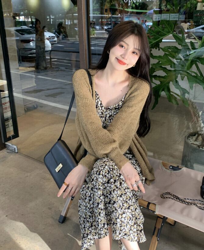 スタイルスタンダードオータムカーディガンセーター フローラルドレス レトロ 秋物 花柄 モンロー77123723983