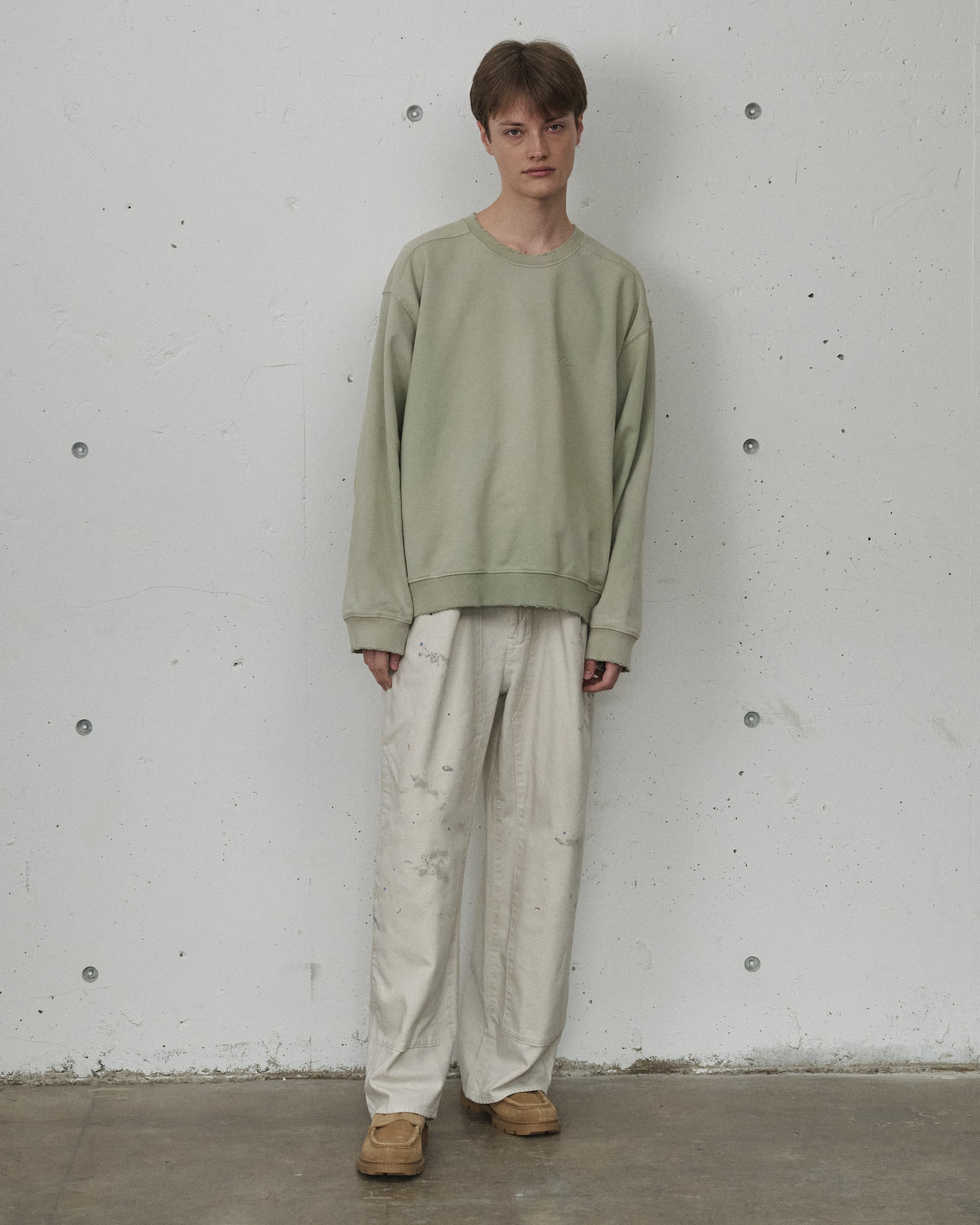 ANCELLM UNEVENNESS SWEAT SHIRT スウェット UNEVENNESS SWEAT SHIRT(SAND) – ANCELLM
