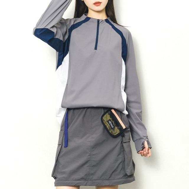 配色ハーフジッププルオーバー C00935