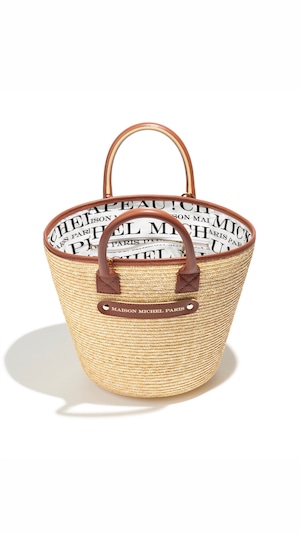 MAISON MICHEL -Brittany-  Bag in natural  straw,:  NATURAL/BROWN,＊Special Price