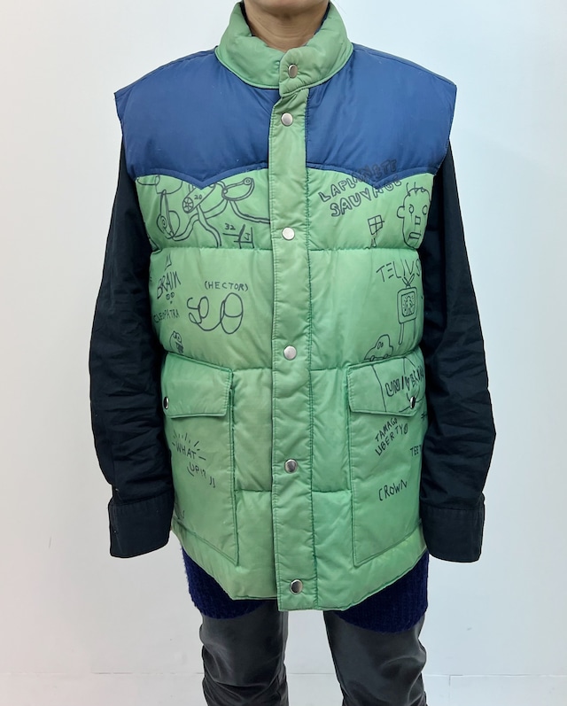 80s design down vest "custom paint"