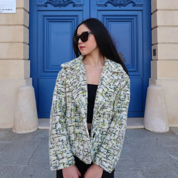 多色ツイード ウールショートコート 6色展開 レディースアウター