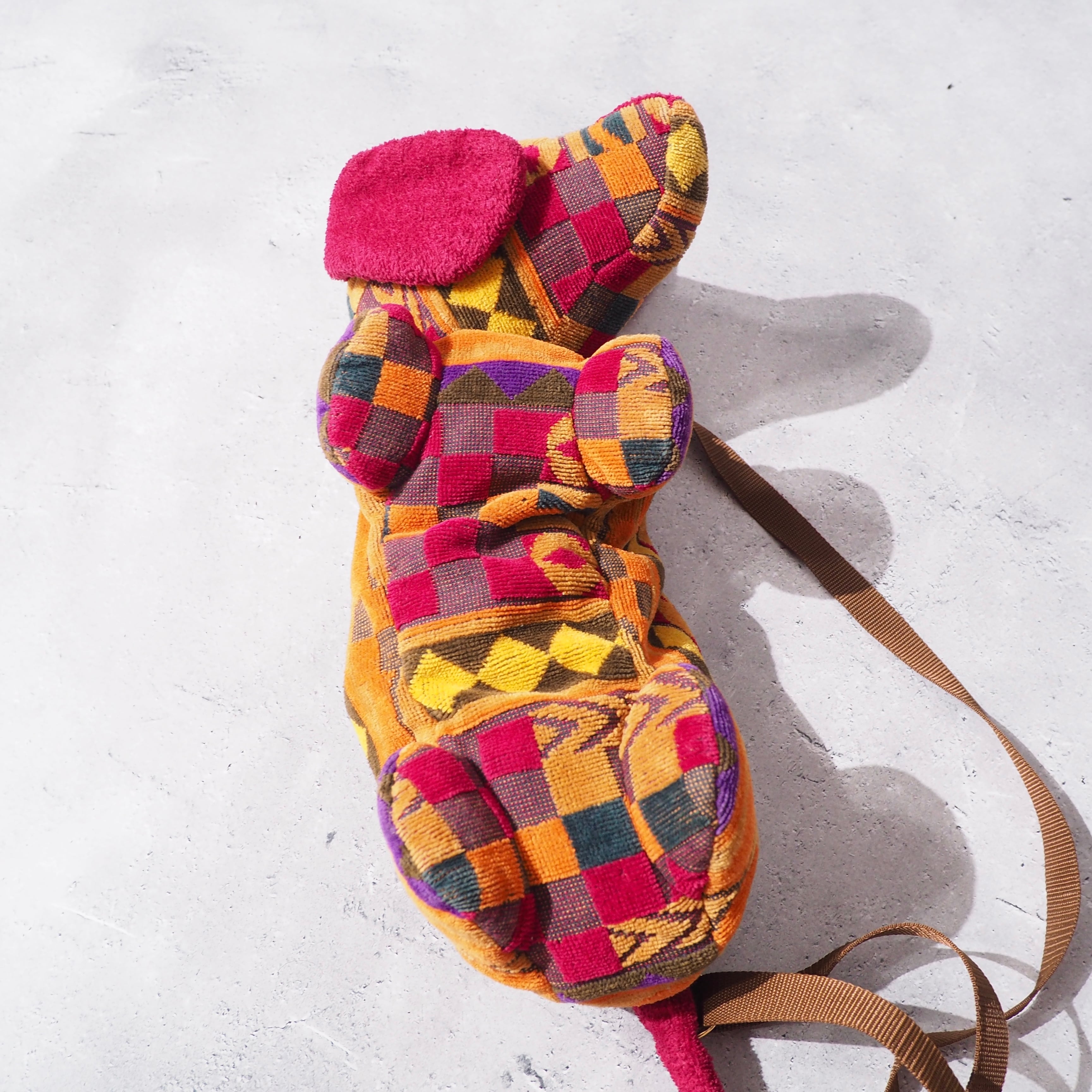 1990s Colorful ethnic Dachshund vintage shoulder Bag